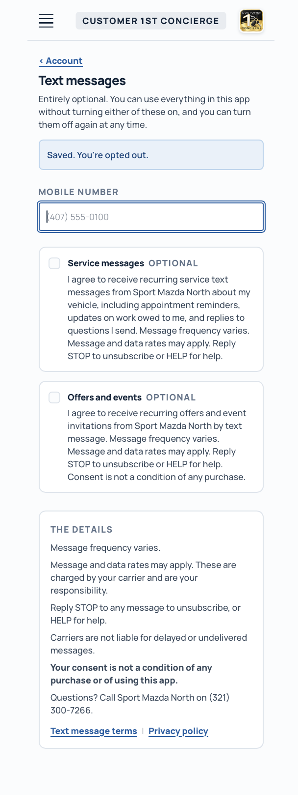The consent screen with both checkboxes unchecked